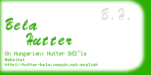 bela hutter business card